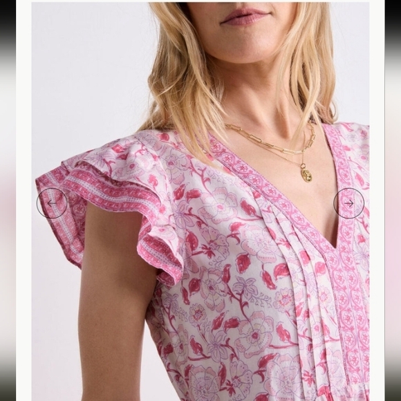 Vineyard Vines Nora Pintuck Dress, Size S, Pink, White & Purple - Picture 4 of 11